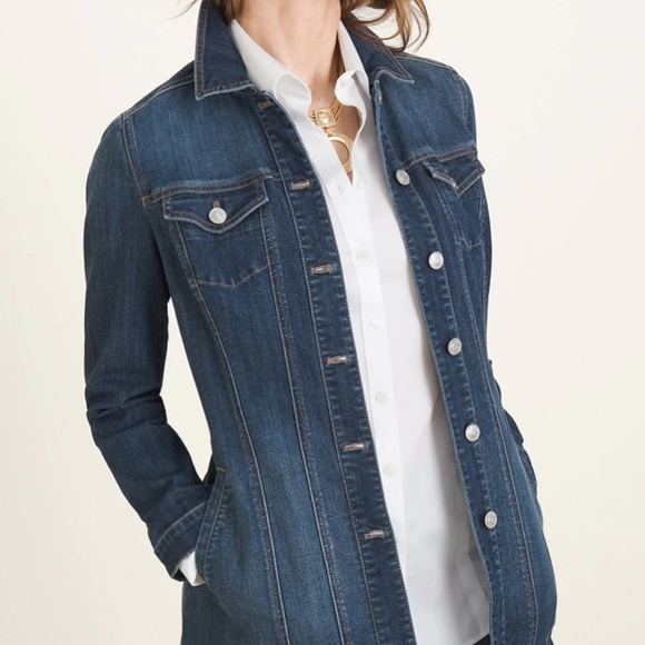 chicos elongated denim jacket